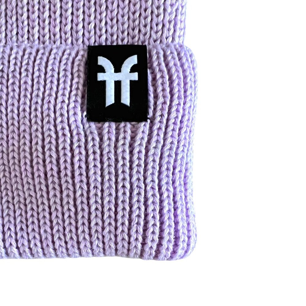 FACTION NEW Ribbed Beanie Hat In Lavender - Picture 5 of 10